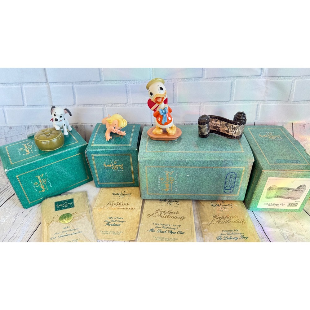 Walt Disney Classics Collection WDCC Figurine 4pc Boxes COA Lucky Donald Duck